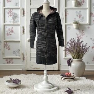 Prana Carin Long Hoodie Jacket Organic Cotton Sweater Coat Dress‎ Size Small